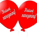 Balónek červený Krásné narozeniny! 