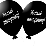 Balónek černý Krásné narozeniny! 
