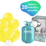 Helium sada + balónky 20 ks žluté