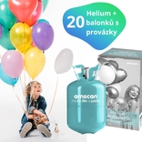 Helium sada 20 ks + balónky 20 ks mix barev