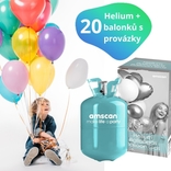 Helium sada + balónky 20 ks mix barev