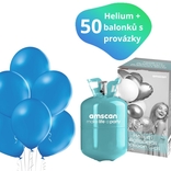 Helium sada + balónky 50 ks modré