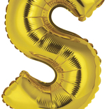 Písmena S zlaté foliové balónky 24,5 cm x 40 cm