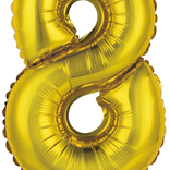 Balónek foliový narozeniny číslo 8 zlatý 35 cm