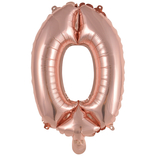 Balónek foliový narozeniny číslo 0 růžovo-zlaté 35cm