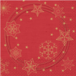 Ubrousky STAR SHINE RED 20 ks 3-vrstvé, 33 cm x 33 cm