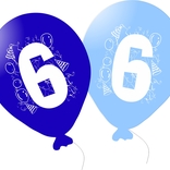 Balonky narozeniny 5ks s číslem 6 pro kluky