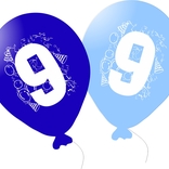 Balonky narozeniny 5ks s číslem 9 pro kluky