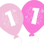 Balonky narozeniny 5ks s číslem 1 pro holky
