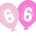 Balonky narozeniny 5ks s číslem 6 pro holky