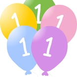 Narozeninové  balonky s číslem 1, 5ks