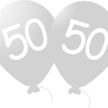 Narozeninové balónky 50 stříbrné 