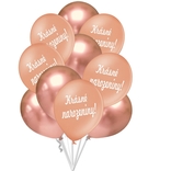 Krásné narozeniny balónky růžovo-zlaté 10 ks 30 cm mix