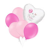 Set 2.narozeniny růžový slon srdce foliový balónek