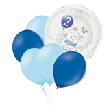 Set 2.narozeniny modrý slon kruh foliový balónek