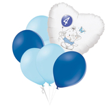 Set 4.narozeniny modrý slon srdce foliový balónek