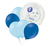 Set 4.narozeniny modrý slon kruh foliový balónek