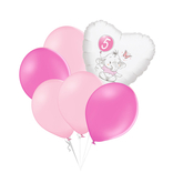 Set 5.narozeniny růžový slon srdce foliový balónek