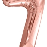 Balónek fóliový narozeniny číslo 7 růžovo-zlaté 86 cm