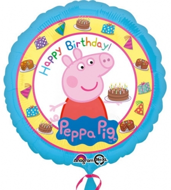 Prasátko Peppa šťastné narozeniny balónek 43cm