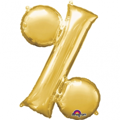 Symbol % zlaté foliové balónky 38 cm x 33 cm