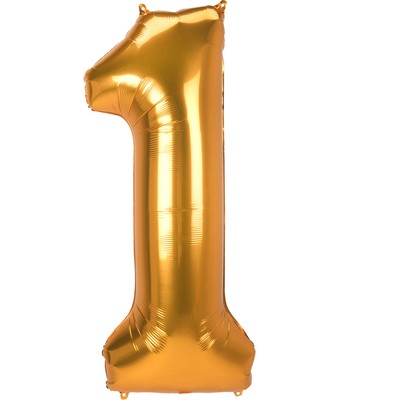 Balónek číslo 1 velké zlaté 134 cm x 55 cm 
