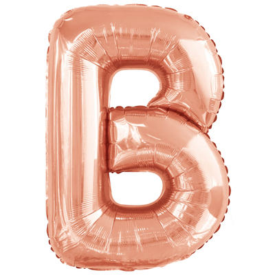 Písmeno B růžovo-zlaté foliový balónek 86 cm