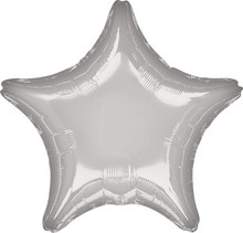 Balónek hvězda stříbrná metalická 42cm