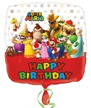 Mario Bros balónek šťastné narozeniny 43 cm