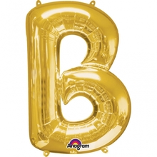 Písmena B zlaté foliové balónky 58cm x 83cm
