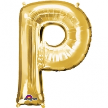 Písmena P zlaté foliové balónky 81cm x 60 cm