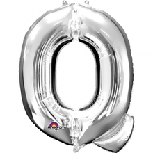 Písmena Q stříbrné foliové balónky 81 cm x 60 cm