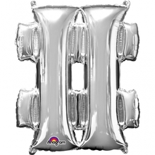 Symbol # stříbrné foliové balónky 83 cm x 68 cm
