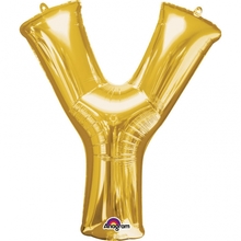 Písmena Y zlaté foliové balónky 35 cm x 27 cm
