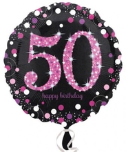 Balónek foliový 50. narozeniny Pink 43 cm