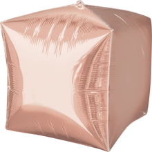 Foliový balónek kostka růžovo-zlatý 38 cm