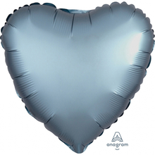 Balónek srdce foliové satén Steel Blue 42 cm