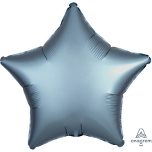 Balónek hvězda foliová satén Steel Blue 42 cm