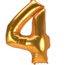 Balónek číslo 4 velké zlaté 137 cm x 91 cm 