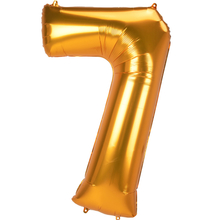 Balónek číslo 7 velké zlaté 134 cm x 83 cm