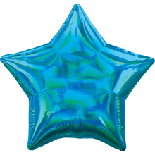 Balónek hvězda holografická modrá