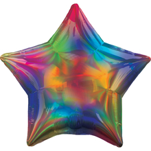Balónek hvězda holografická duhová