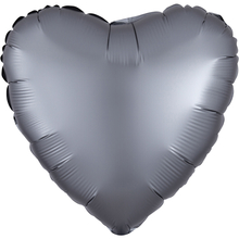 Balónek srdce foliové satén světle šedé