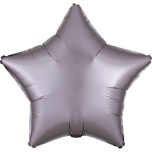 Balónek hvězda foliová satén růžovo-šedá