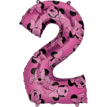Minnie Mouse balónek číslo 2 růžový 66 cm