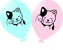 Kočička balónky 6 ks 27 cm