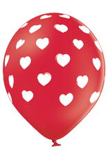Balónky červené srdíčka 6 ks 30 cm  