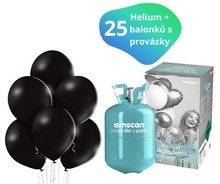 Helium sada + balónky černé metalické