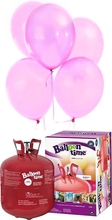 Helium Balloon time + balónky světle růžové 50ks