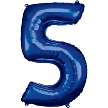 Balónky fóliové narozeniny číslo 5 modré 86cm